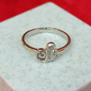Whimsical Heart Swirl Silver Ring