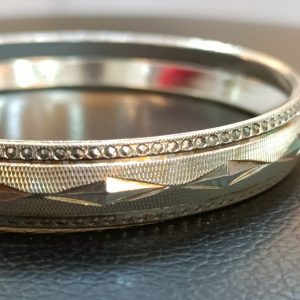 Vintage-Inspired 925 Sterling Silver Bangle