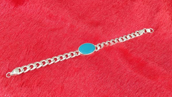Turquoise Oval Link Bracelet - Image 3