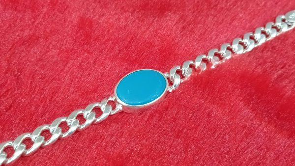 Turquoise Oval Link Bracelet - Image 2