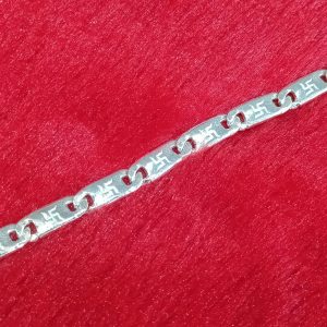 Sterling Silver Bracelet with Engraved Swastik Symbols