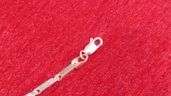 Silver Flat Bar Link Bracelet - Image 4