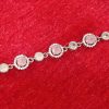 Pink Halo Crystal Silver Bracelet