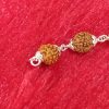 Rudraksha & Silver Om Bead Bracelet - Image 3
