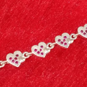 Romantic Pink Stone Heart Bracelet