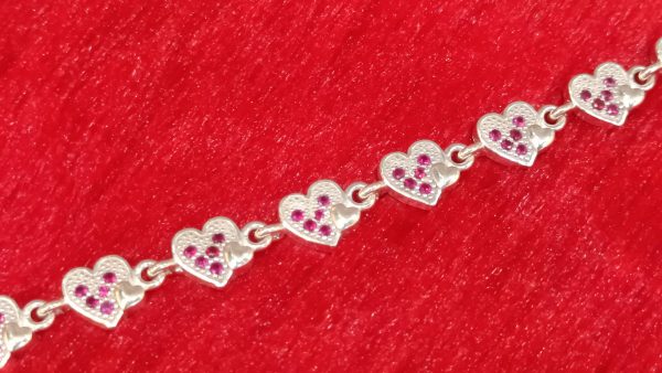 Romantic Pink Stone Heart Bracelet