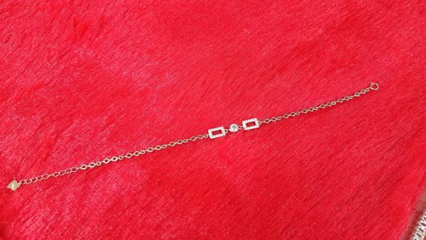 Geometric Sparkle Silver Bracelet - Image 2