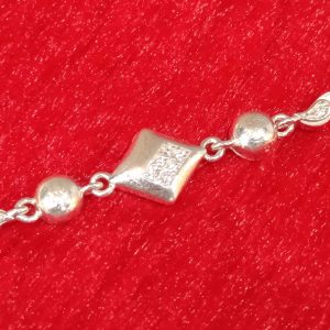 Geometric Charm Silver Bracelet