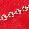 Colorful Heart-Link Silver Bracelet