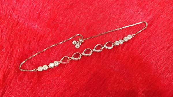 Teardrop Ruby-Accent Silver Bracelet - Image 2
