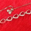 Teardrop Ruby-Accent Silver Bracelet