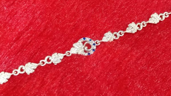 Silver Vine Leaf & Swirl Bracelet - Image 3