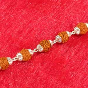 Rudraksha Bead Silver Bracelet