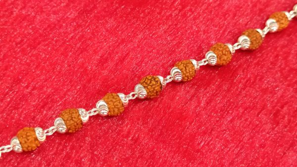 Rudraksha Bead Silver Bracelet