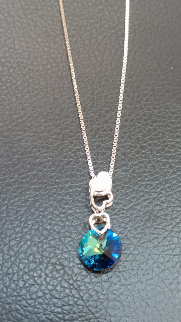 Sterling Silver Round Pendant Necklace - Image 2
