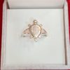 Charming Sterling Silver Turtle Ring with Textured Shell Design - Image 6