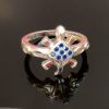 Sterling Silver Cross and Shield Ring with Blue stone Accents – Bold Symbolism and Timeless Style