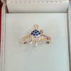 Sterling Silver Cross and Shield Ring with Blue stone Accents – Bold Symbolism and Timeless Style - Image 5