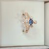 Sterling Silver Cross and Shield Ring with Blue stone Accents – Bold Symbolism and Timeless Style - Image 4