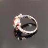 Sterling Silver Turtle Ring with Red Enamel and Crystal Accents – Playful Charm with Ocean-Inspired Elegance - Image 4