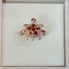 Sterling Silver Turtle Ring with Red Enamel and Crystal Accents – Playful Charm with Ocean-Inspired Elegance - Image 3