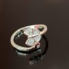 Sterling Silver Adjustable Ring with Butterfly and Bud Design – Whimsical Grace in Sparkling Detail