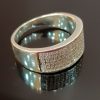 Sterling Silver Wide Band Pavé Ring – Bold Sophistication with Timeless Sparkle