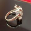 Sterling Silver Turtle Ring with Purple and White Stone Detailing - Image 2
