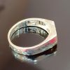 Men's Sterling Silver Cubic Zirconia Ring – Rectangular Pavé Top Design - Image 2