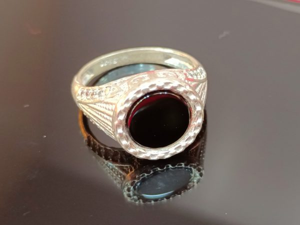 Men's Sterling Silver Black Onyx Statement Ring – Vintage Inspired Design