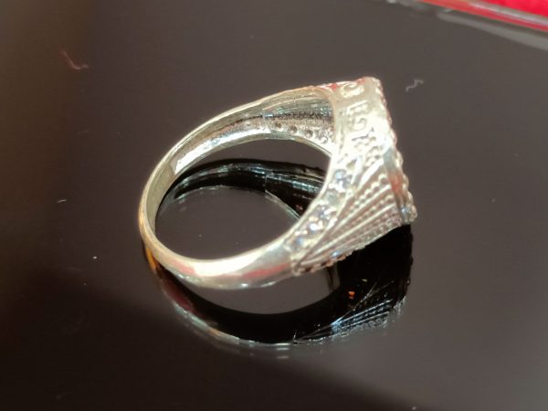 Men's Sterling Silver Black Onyx Statement Ring – Vintage Inspired Design - Image 2