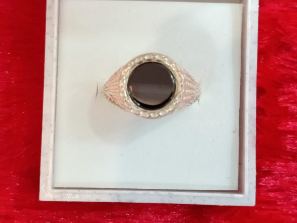 Men's Sterling Silver Black Onyx Statement Ring – Vintage Inspired Design - Image 4