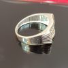 Rectangular Dual-Row Silver Ring – Sleek & Structured Elegance - Image 2