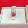 Rectangular Dual-Row Silver Ring – Sleek & Structured Elegance - Image 3