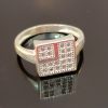 Geometric Grid Silver Ring – Sleek & Structured Elegance