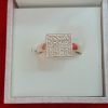 Geometric Grid Silver Ring – Sleek & Structured Elegance - Image 3