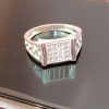 Geometric Grid-Top Silver Ring – Bold & Artistic Appeal - Image 2