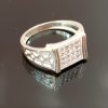 Geometric Grid-Top Silver Ring – Bold & Artistic Appeal
