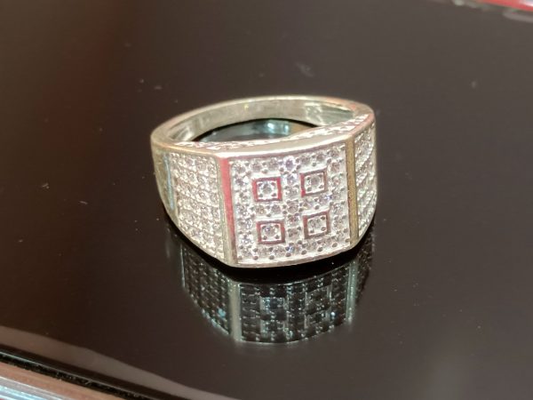 Square-Cluster Silver Ring