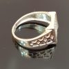 Diamond-Pattern Rectangle-Top Silver Ring - Image 2