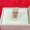 Diamond-Pattern Rectangle-Top Silver Ring - Image 5