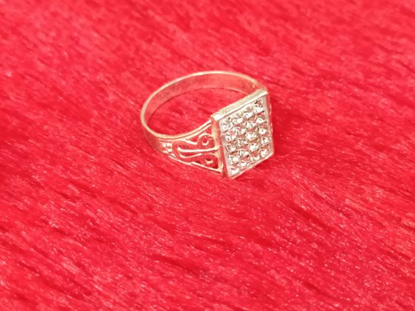 Regal Rectangle Cluster Silver Ring - Image 2