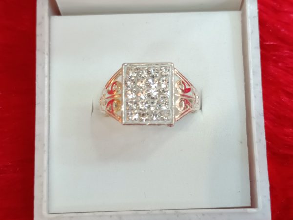 Regal Rectangle Cluster Silver Ring