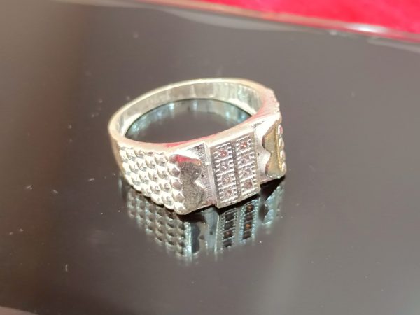 Textured Dome-Band Silver Ring