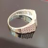 Textured Dome-Band Silver Ring - Image 3
