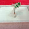 Emerald Fan Swirl Silver Ring – Elegant Radiance - Image 4