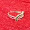 Twisting Dual-Tone Stone Silver Ring - Image 2
