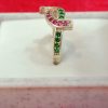 Twisting Dual-Tone Stone Silver Ring - Image 5