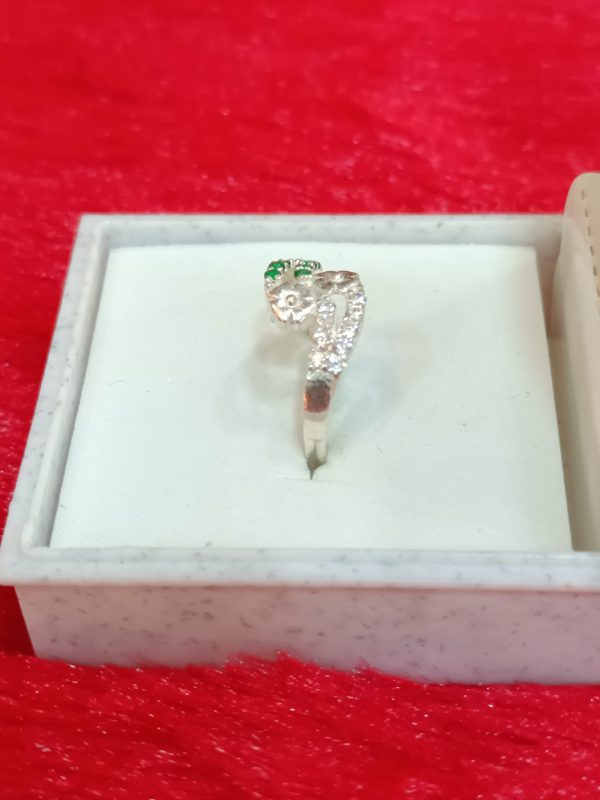 Twin Bloom with Green & White Stones - Image 4