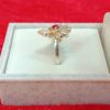 Silver Ring with Ruby Center and Crystal Accents - Image 5